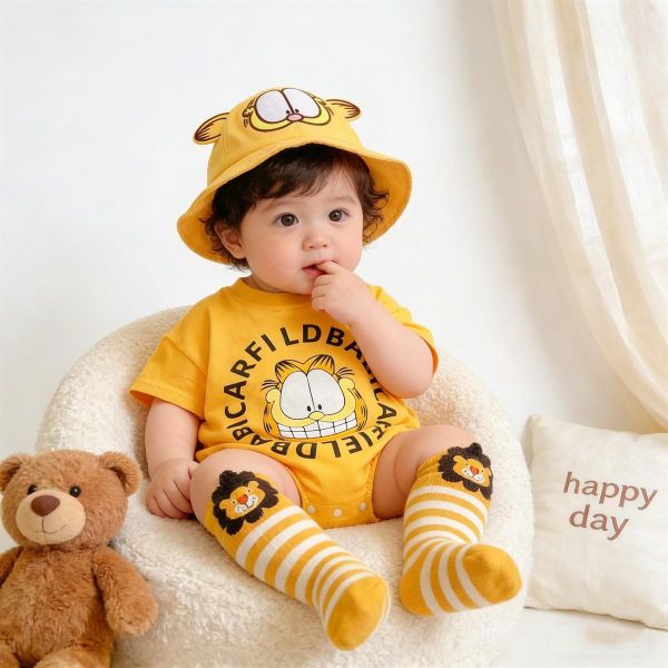 加菲貓彈力包屁衣/造型帽 