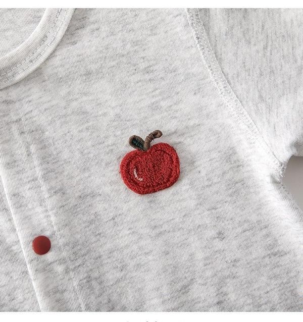 新生兒夏季素色蘋果紅釦連身裝(3色) 