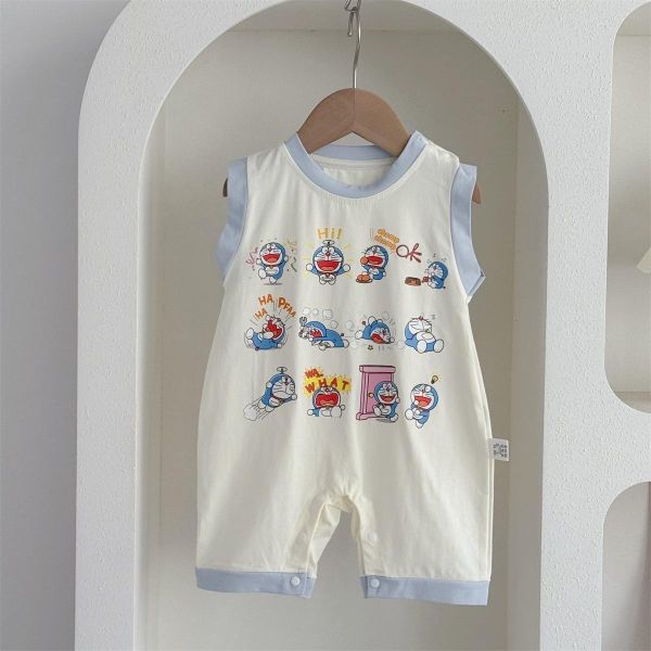 可愛小叮噹印花背心式連身裝 