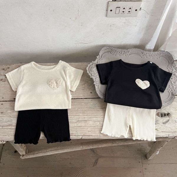 呼吸棉拼色愛心兩件式套裝 