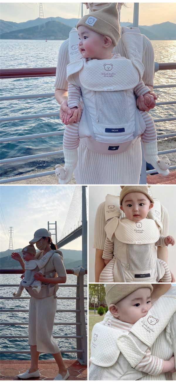 新生兒揹帶純棉防咬口水巾 