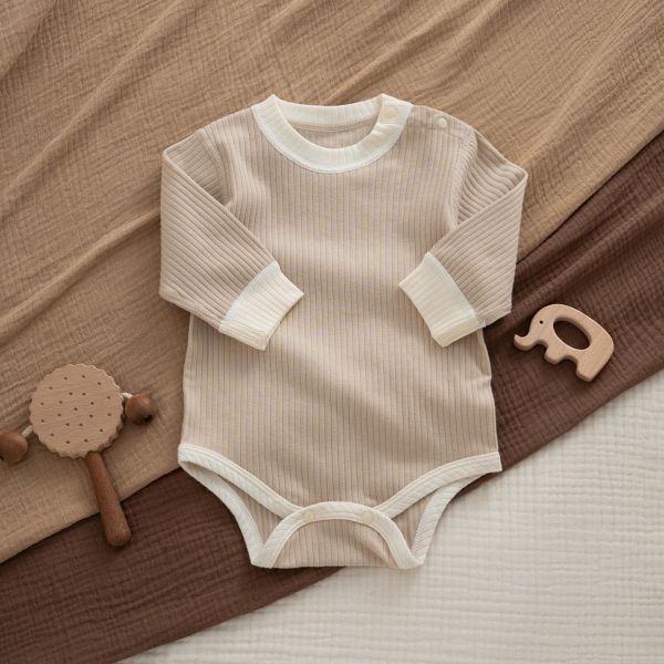 新生兒百搭螺紋極簡包屁衣系列(3色) 