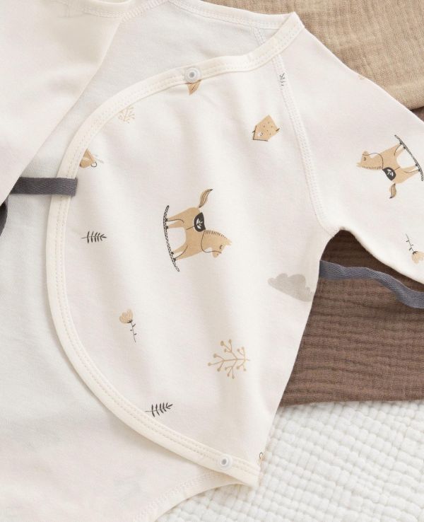 新生兒搖搖馬純棉側開包屁衣/連身裝 