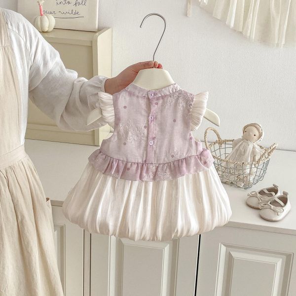 復古旗袍拼接澎裙連身裙 