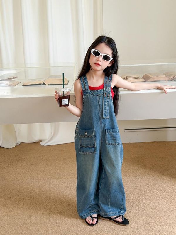 親子-可鹹可甜牛仔慵懶吊帶連身褲 