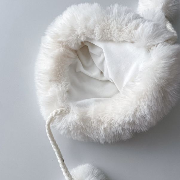 超可愛毛球護耳雷鋒毛帽 