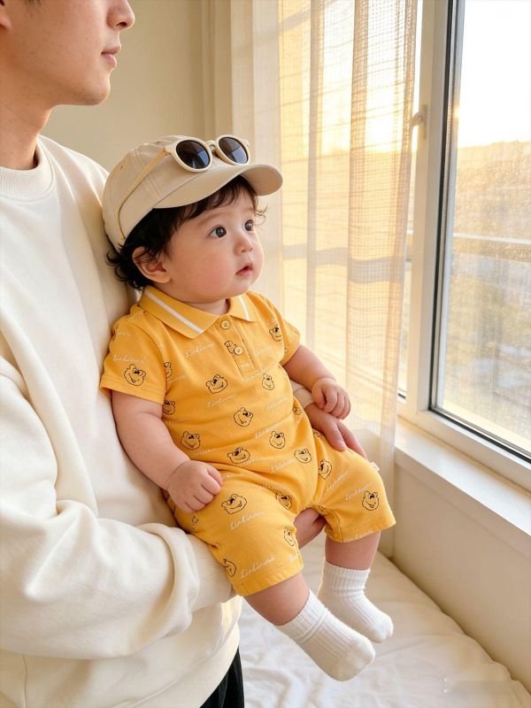 Boom!可愛印花翻領連身裝(2色) 