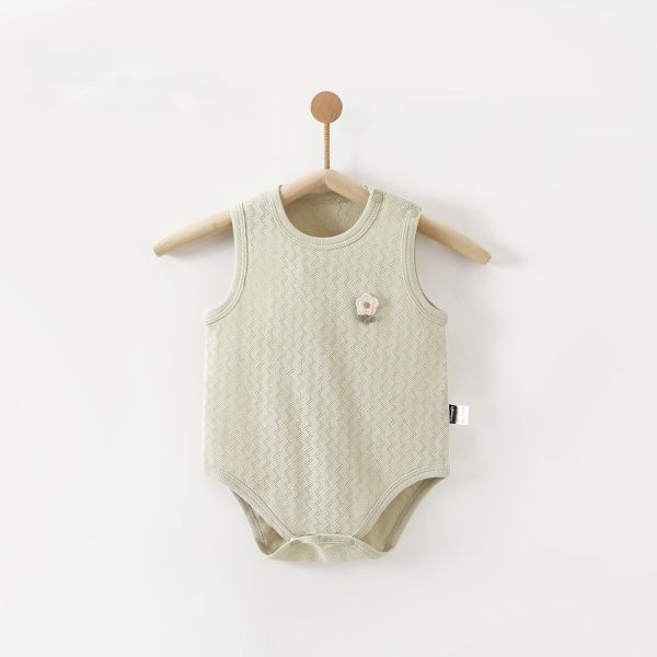 新生兒透膚貼布背心式包屁衣 
