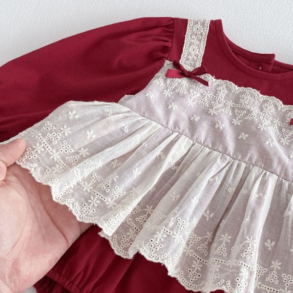 假兩件吊帶蕾絲包屁裙 