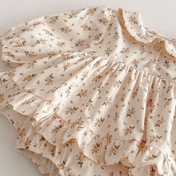 田園氣質碎花開釦包屁裙 