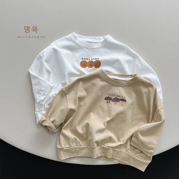 透氣棉麻笑臉/栗子上衣 