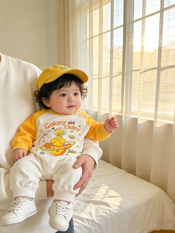 可愛Elmo印花拼袖連身裝(3色) 