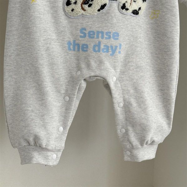 立體生日帽狗狗布標連身裝 