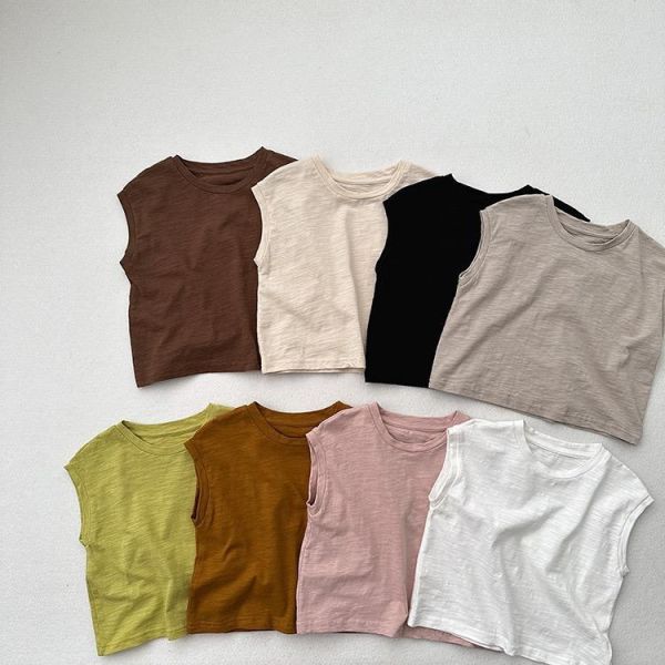 基礎素色竹節棉落肩透氣背心 