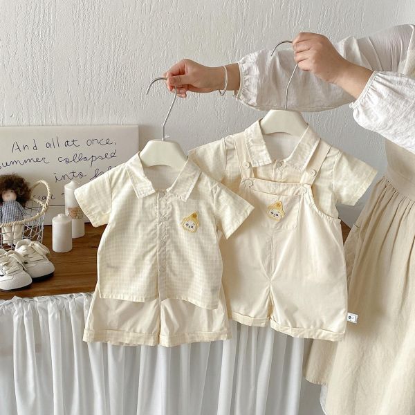 星星人格紋極簡襯衫/套裝/吊帶褲 