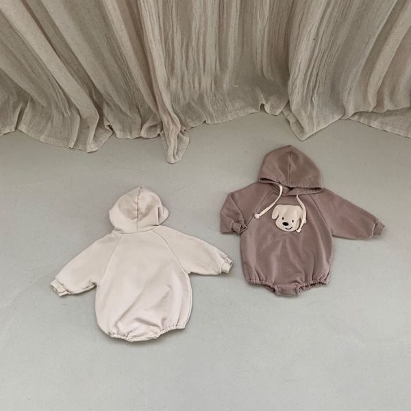 狗狗刺繡連帽包屁衣 