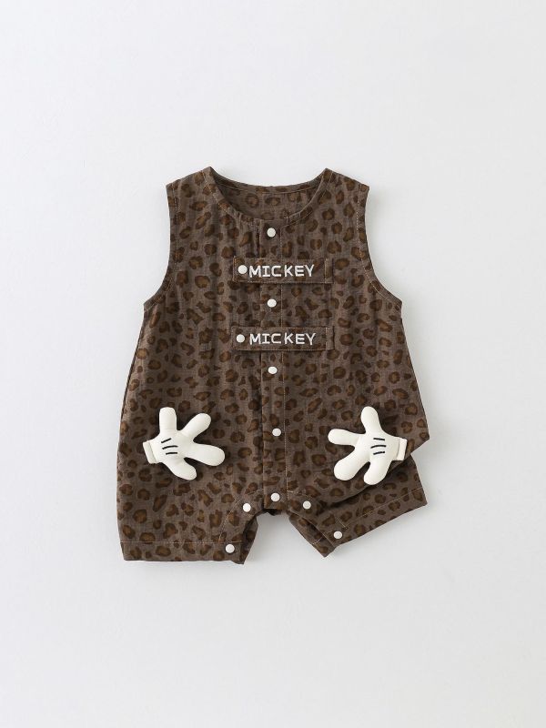 Mickey立體手套豹紋連身裝 
