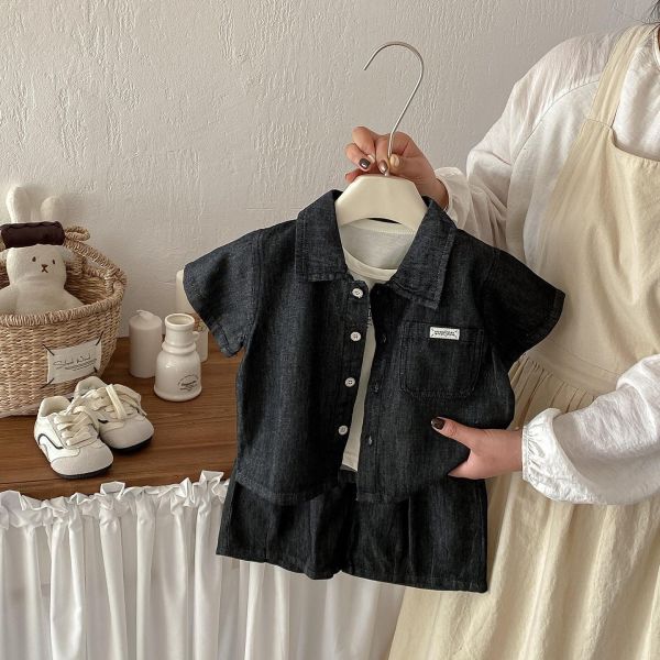 好會穿!!素色牛仔開釦兩件套/背心 