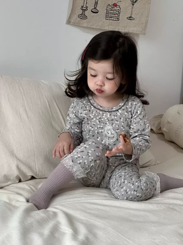 荷葉領邊居家純棉兩件式套裝 