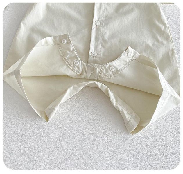 翻領可拆式恐龍領帶襯衫連身裝 