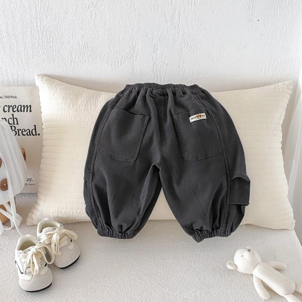 百搭素色小標素色束口褲 