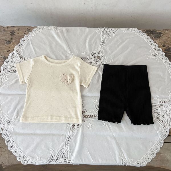 呼吸棉拼色愛心兩件式套裝 