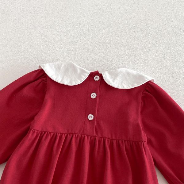 翻領草莓兔子刺繡包屁衣 