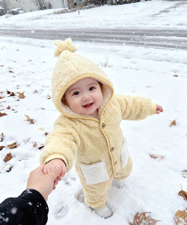 「現貨73cm」可愛星星人雙口袋加絨連帽連身裝 