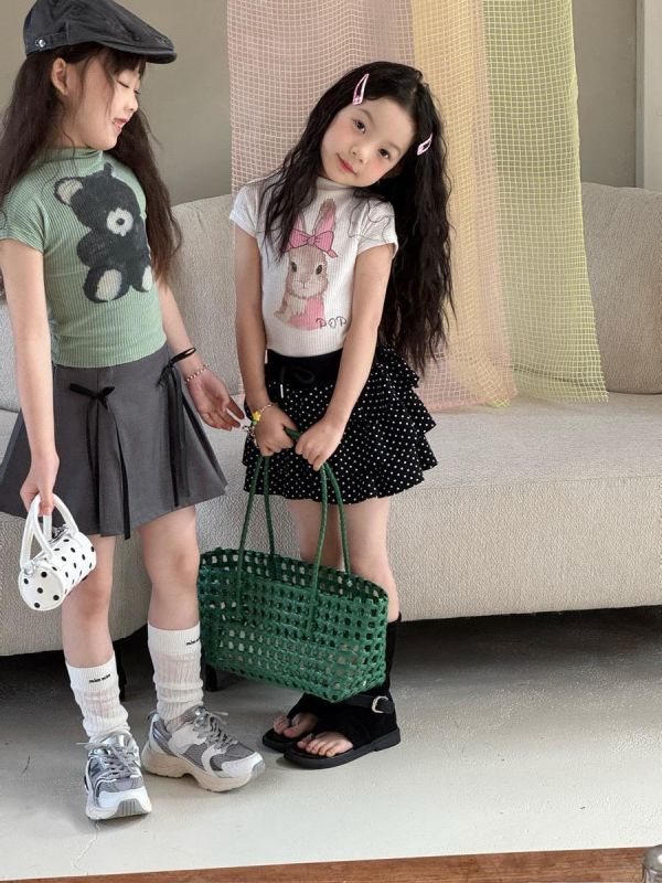 可愛動物印花螺紋彈力背心(3色) 