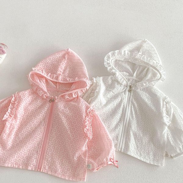 滿版小花木耳邊連帽透氣外套 