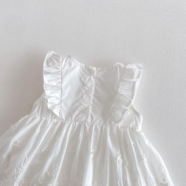 立體小花壓紋蕾絲包屁裙 