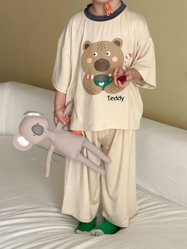 可愛印花寬鬆彈力居家套裝 