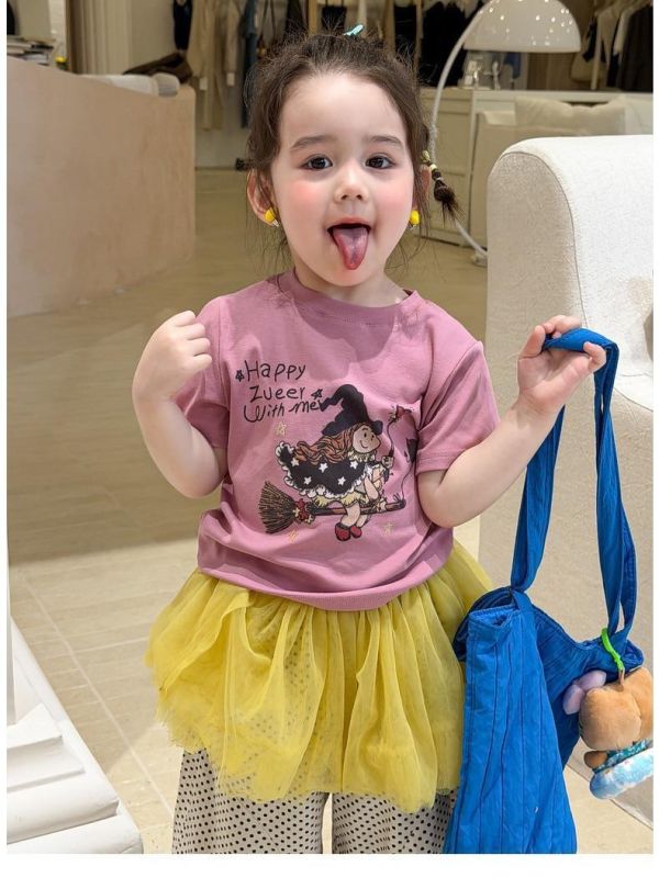 小魔女/小天使印花寬鬆上衣 