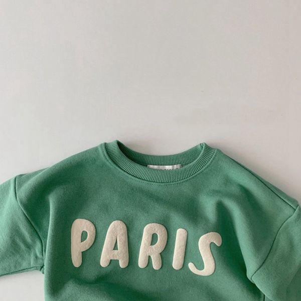 PARIS極簡字母圓領上衣 