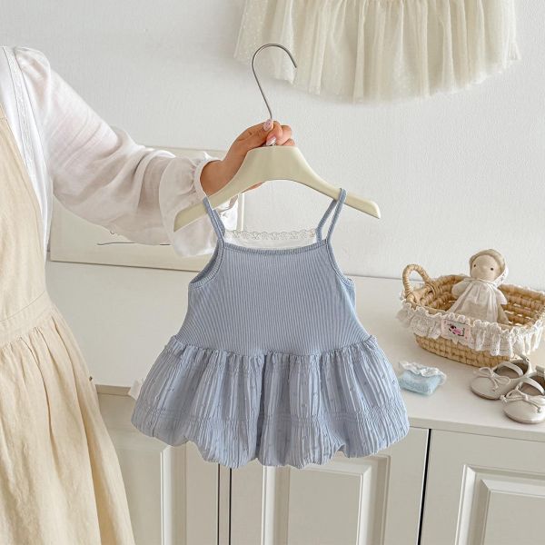 假兩件拼接澎澎連身裙 