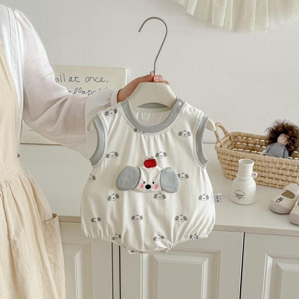 立體可愛狗狗背心式包屁衣 