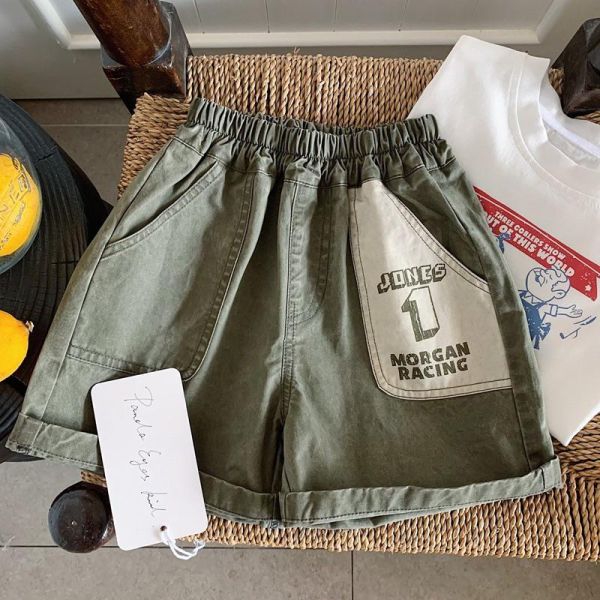 帥氣日系1印花造型五分短褲 