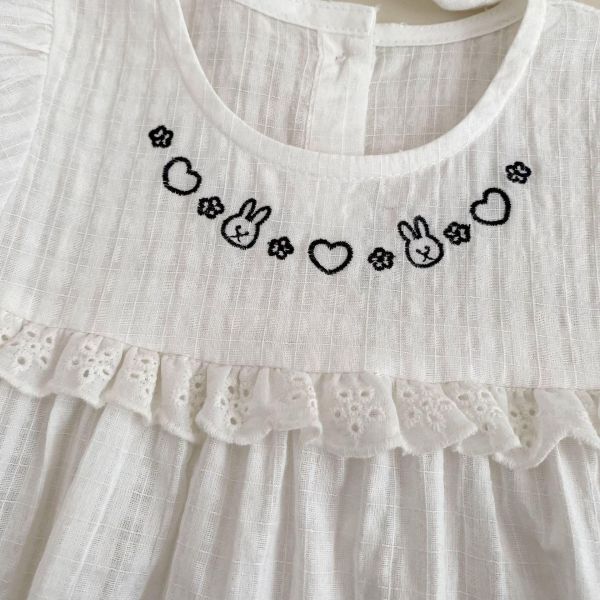 簡約兔子刺繡包屁衣+兔耳帽 