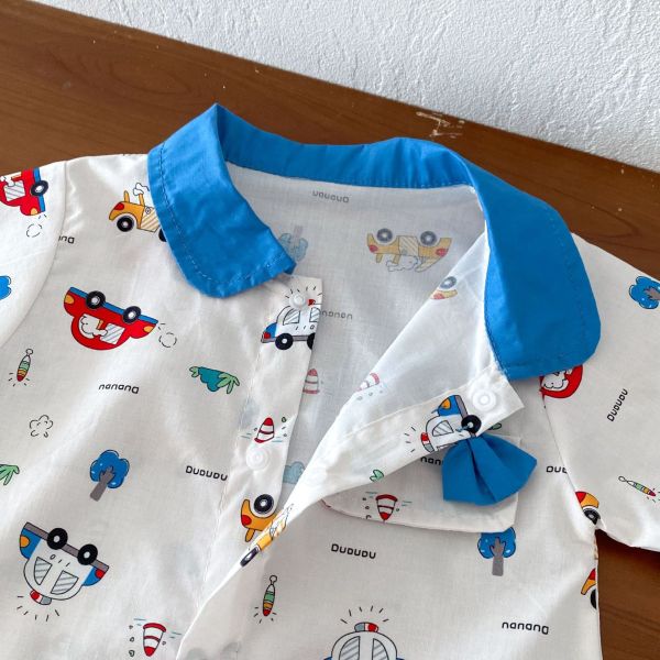 滿版小汽車領結連身裝 