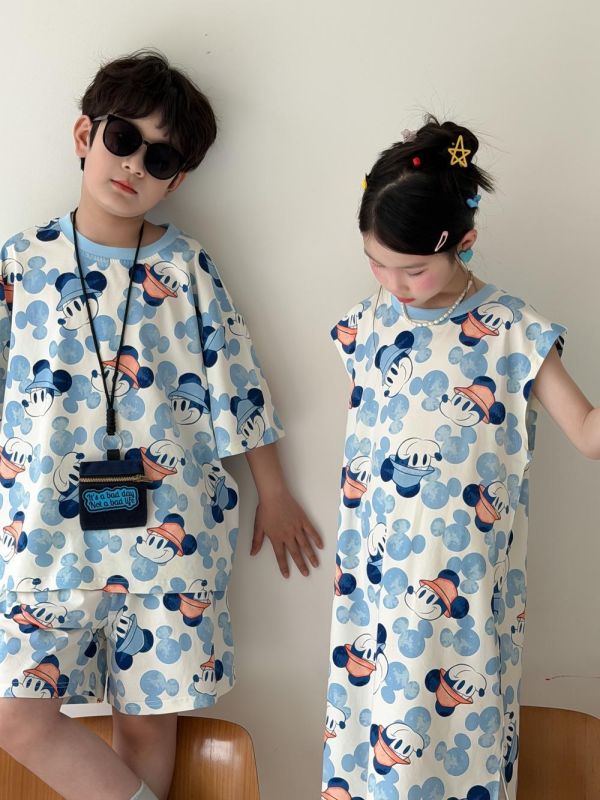 男女童滿版米奇印花套裝/連身裙 