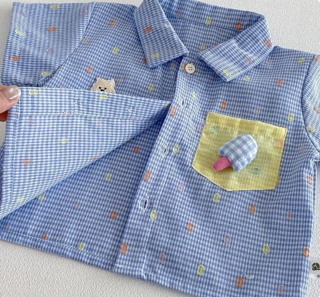 可愛娃娃領帶格紋兩件式套裝 