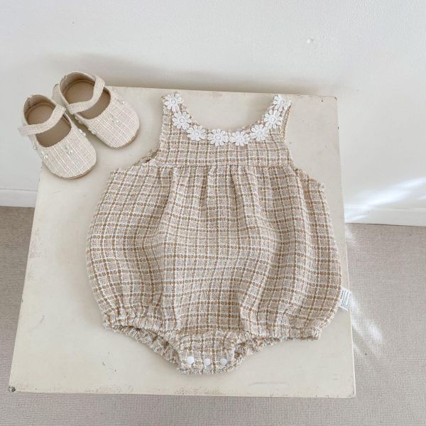 姊妹款小香風格紋包屁衣/洋裝 