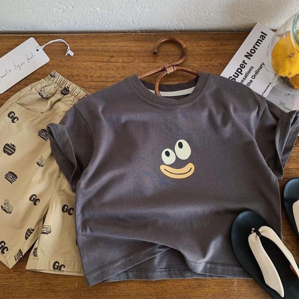可愛表情印花素色上衣 