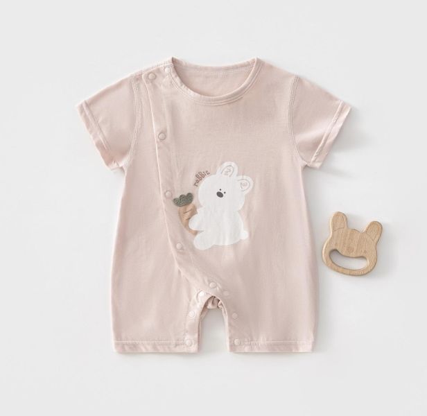 新生兒側開夏季可愛連身裝 