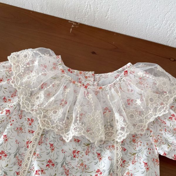 蕾絲花邊甜美碎花包屁衣 
