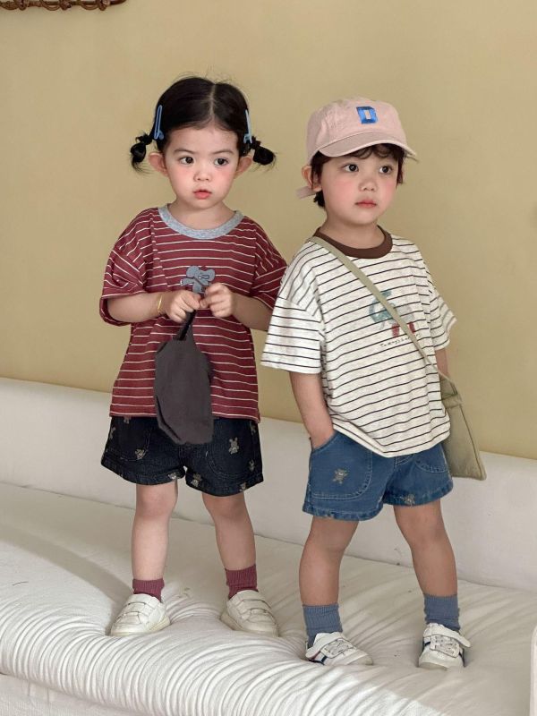 大象印花條紋寬鬆上衣 