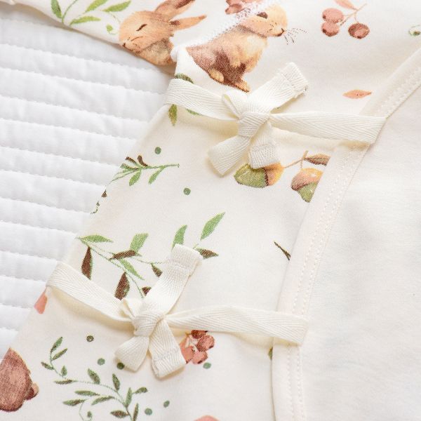 純棉兔子包手側開連身裝 