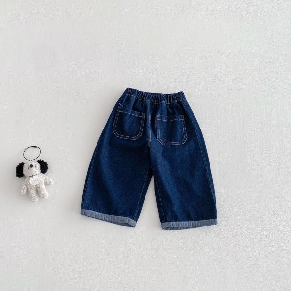 素色/星星條紋/狗狗印花牛仔褲 