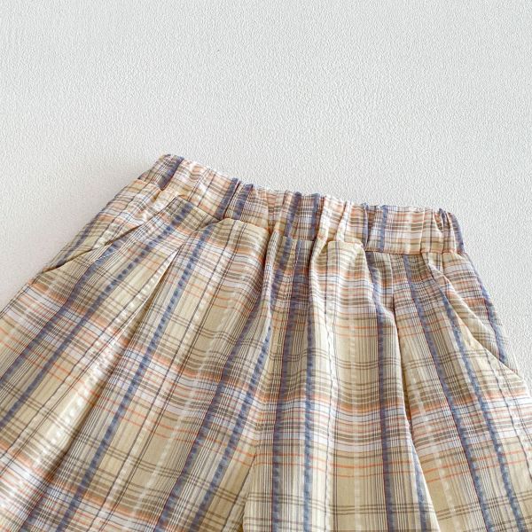 復古英倫格紋燈籠短褲 