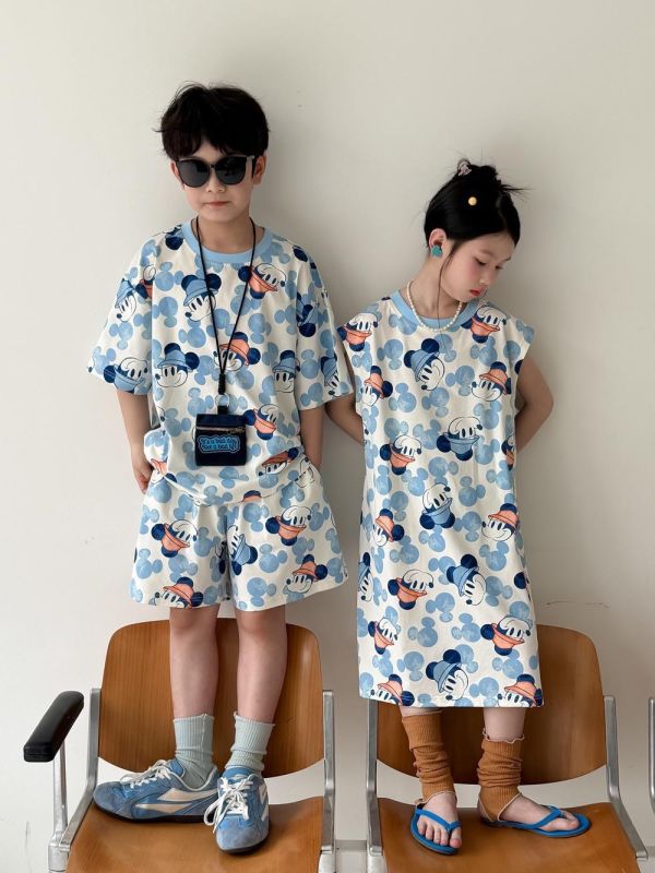 男女童滿版米奇印花套裝/連身裙 